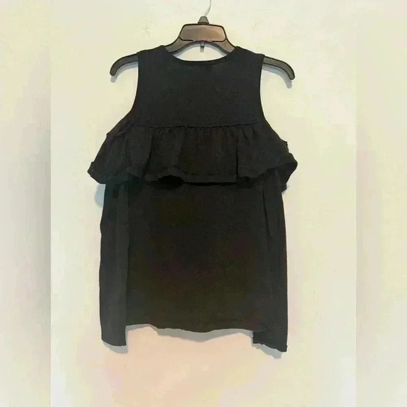 Lilly Pulitzer Sparkle Ruffle Cut-Out Blouse Black Size Small - Picture 3 of 5